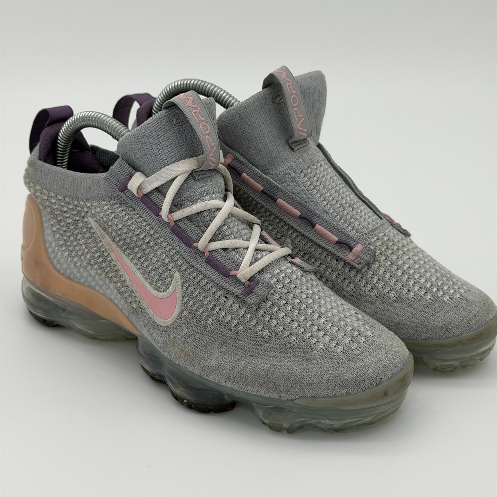 Nike Air VaporMax 2021 FK‎ Kids Grey Pink Purple Sneakers DB1550-007 Size 5.5Y